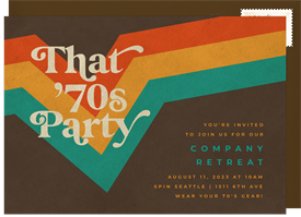 'That 70s Party' Company Retreat Invitation