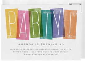 'Party Boxes' Adult Birthday Invitation