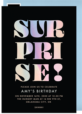 'Surprise!' Adult Birthday Invitation