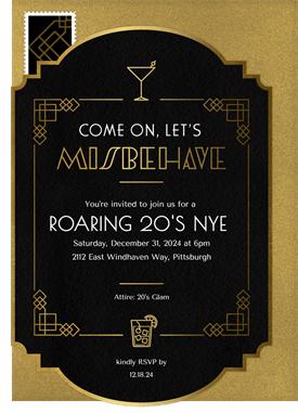 'Misbehave' New Year's Party Invitation