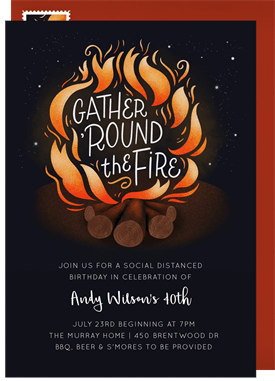 'Fire Pit' Social Distancing Invitation