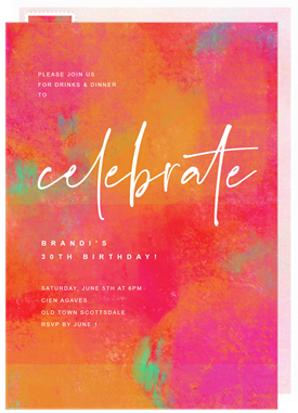 'Bright Celebration' Adult Birthday Invitation