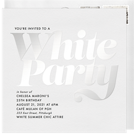 'White Summer Chic' Entertaining Invitation