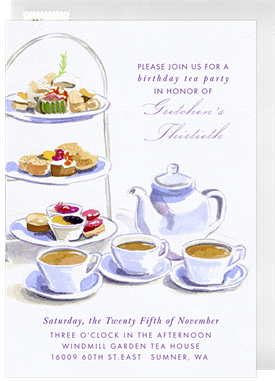 'Time for Tea' Adult Birthday Invitation