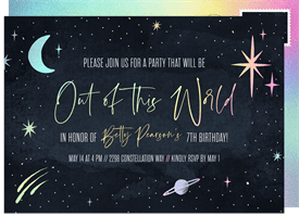 'To The Stars' Kids Birthday Invitation