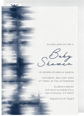 'Soft Shibori' Baby Shower Invitation