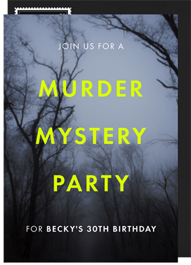 'Murder Mystery' Adult Birthday Invitation
