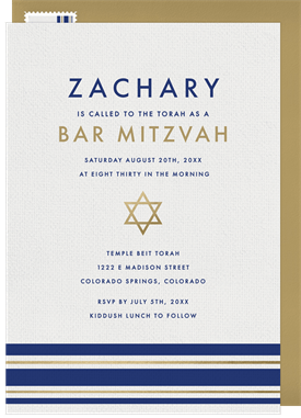 'Modern Tallit' Bar Mitzvah Invitation