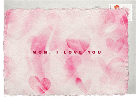 'Watercolor Hearts' Mother's Day Card