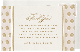 'Gilded Arch' Wedding Thank You Note