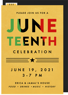 'Juneteenth Celebration' Juneteenth Invitation