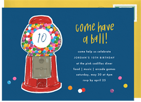 'Gumball Machine' Kids Birthday Invitation