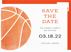 'Textured Basketball' Bar Mitzvah Save the Date