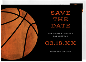 'Textured Basketball' Bar Mitzvah Save the Date