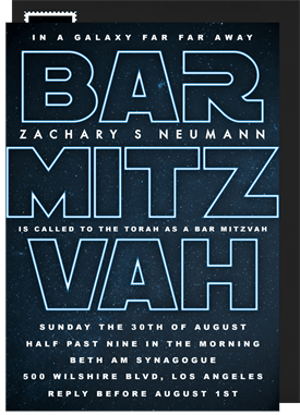 'Galaxy Far Far Away' Bar Mitzvah Invitation
