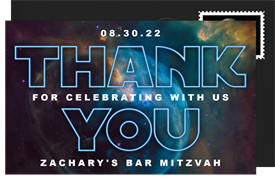 'Galaxy Far Far Away' Bar Mitzvah Thank You Note