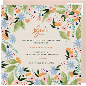 'Garden Border' Bridal Shower Invitation