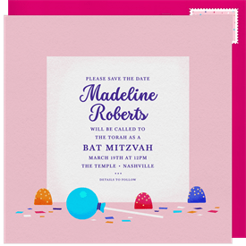 'Candyland' Bat Mitzvah Save the Date