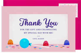 'Candyland' Bat Mitzvah Thank You Note