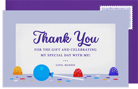 'Candyland' Bat Mitzvah Thank You Note