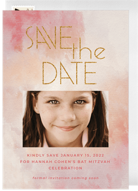 'Glitter Bat Mitzvah' Bat Mitzvah Save the Date