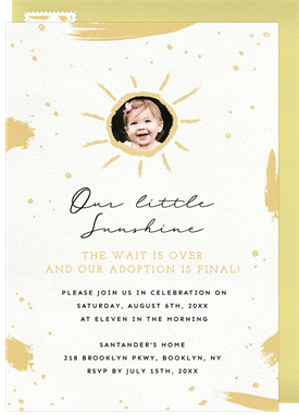 'Little Sunshine Rays' Party Invitation