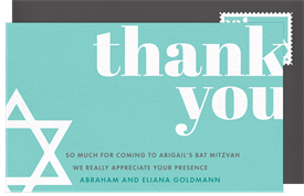 'Stacked Bat Mitzvah' Bat Mitzvah Thank You Note