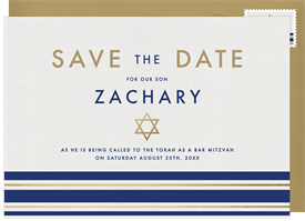 'Modern Tallit' Bar Mitzvah Save the Date