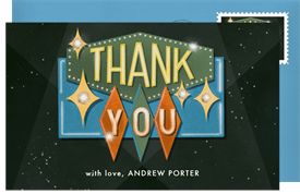 'Up In Lights' Bar Mitzvah Thank You Note