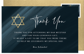 'Painted Spotlight' Bar Mitzvah Thank You Note