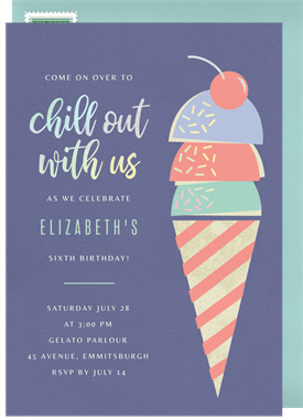 'Chill Out' Kids Birthday Invitation