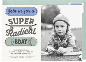 'Radical Party' Kids Birthday Invitation