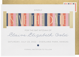 'Color Block Scroll' Bat Mitzvah Save the Date