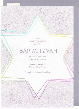 'Painterly Star' Bar Mitzvah Save the Date