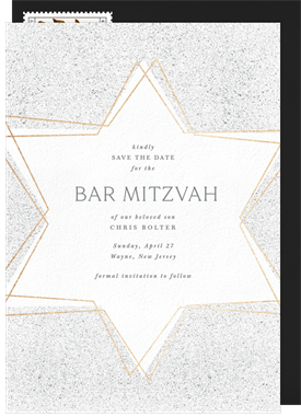 'Painterly Star' Bar Mitzvah Save the Date