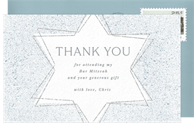 'Painterly Star' Bar Mitzvah Thank You Note