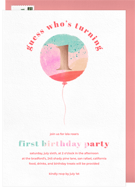 'Balloon Fun' Kids Birthday Invitation