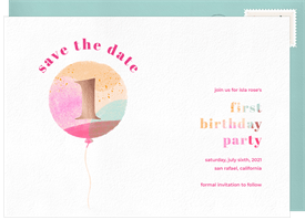 'Balloon Fun' Kids Birthday Save the Date