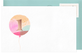'Balloon Fun' Kids Birthday Thank You Note