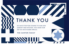 'Trendy Geometric' Bar Mitzvah Thank You Note