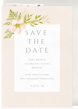 'Delicate Floral' Adult Birthday Save the Date