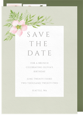 'Delicate Floral' Adult Birthday Save the Date
