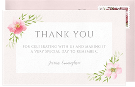 'Delicate Floral' Bridal Shower Thank You Note