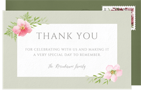 'Delicate Floral' Bat Mitzvah Thank You Note