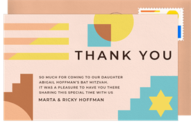 'Well Balanced' Bat Mitzvah Thank You Note
