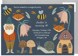 'Woodland Party' Kids Birthday Invitation