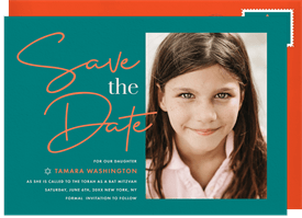 'Trendy Combo' Bat Mitzvah Save the Date