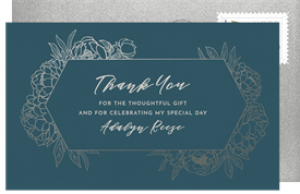 'Peony Arbour' Bat Mitzvah Thank You Note