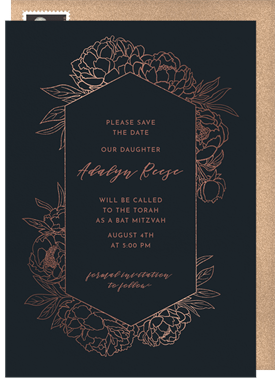 'Peony Arbour' Bat Mitzvah Save the Date