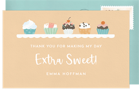 'Cupcakes Galore' Bat Mitzvah Thank You Note